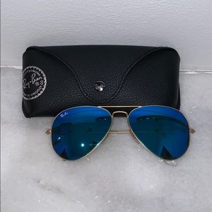 Ray-Ban Accessories - Blue Mirrored Ray Ban Aviator Sunglasses Ray-Ban Accessories - Blue Mirrored Ray Ban Aviator Sunglasses